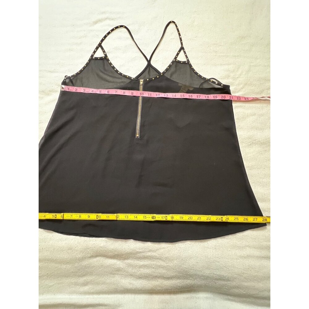 Finesse Black Sheer Studded Strappy Tank Zipper 2XL  Stylish Office Party Dressy - Picture 9 of 16